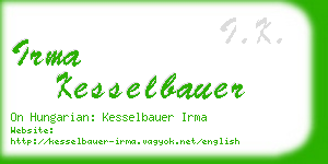 irma kesselbauer business card